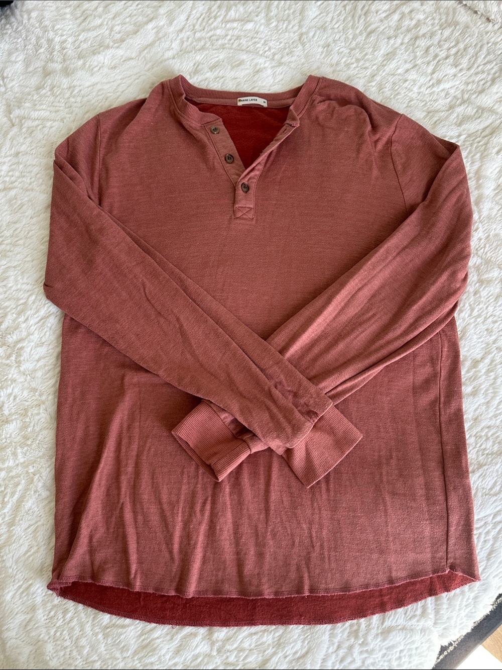 Marine Layer Men's Long-Sleeve Henley - Rosewood